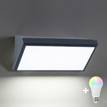 Brilagi - Aplique de pared exterior LED RGBW regulable TRIANGLE 1xE27/15W/230V 2700-6500K IP65 antracita