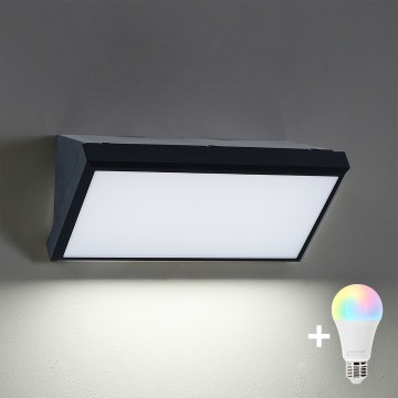 Brilagi - Aplique de pared exterior LED RGBW regulable TRIANGLE 1xE27/15W/230V 2700-6500K IP65 negro