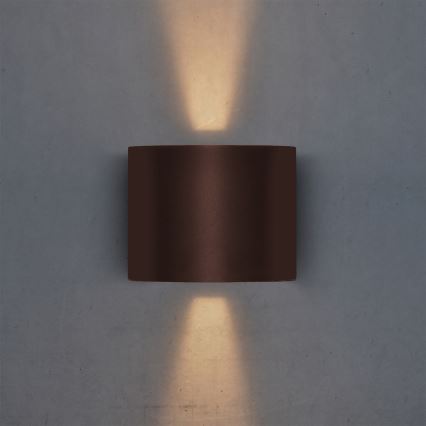 Brilagi - Aplique de pared exterior LED RONDO LED/6W/230V marrón IP54