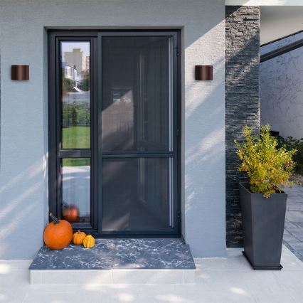 Brilagi - Aplique de pared exterior LED RONDO LED/6W/230V marrón IP54