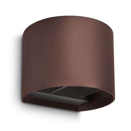 Brilagi - Aplique de pared exterior LED RONDO LED/6W/230V marrón IP54