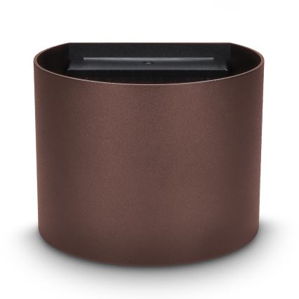 Brilagi - Aplique de pared exterior LED RONDO LED/6W/230V marrón IP54