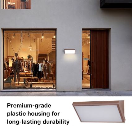 Brilagi - Aplique LED de pared para exterior TRIANGLE LED/20W/230V 3000/4000/6500K marrón IP65