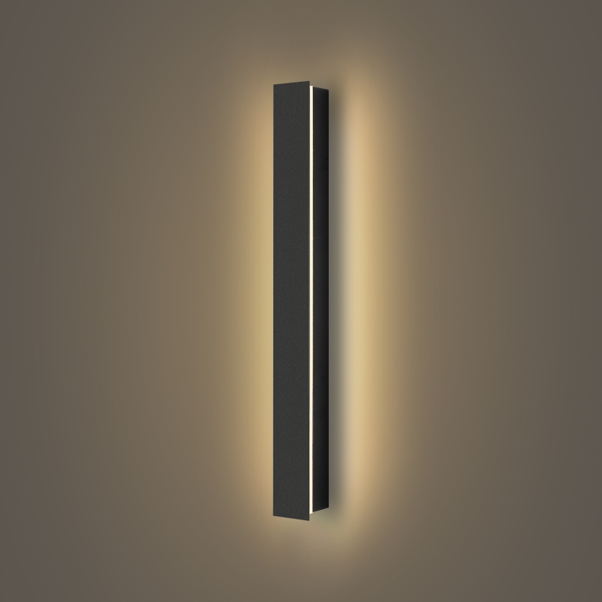 Brilagi - Aplique de pared exterior LINEAR LED/12W/230V 3000K IP65 50 cm negro CRI 90