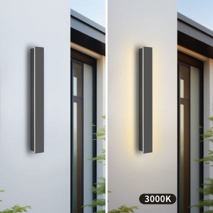 Brilagi - Aplique de pared exterior LINEAR LED/12W/230V 3000K IP65 50 cm antracita