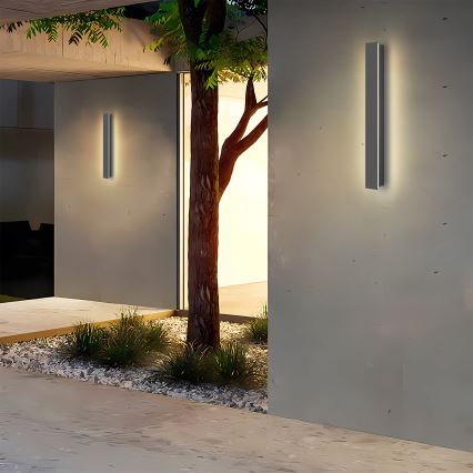 Brilagi - Aplique de pared exterior LINEAR LED/12W/230V 3000K IP65 50 cm antracita