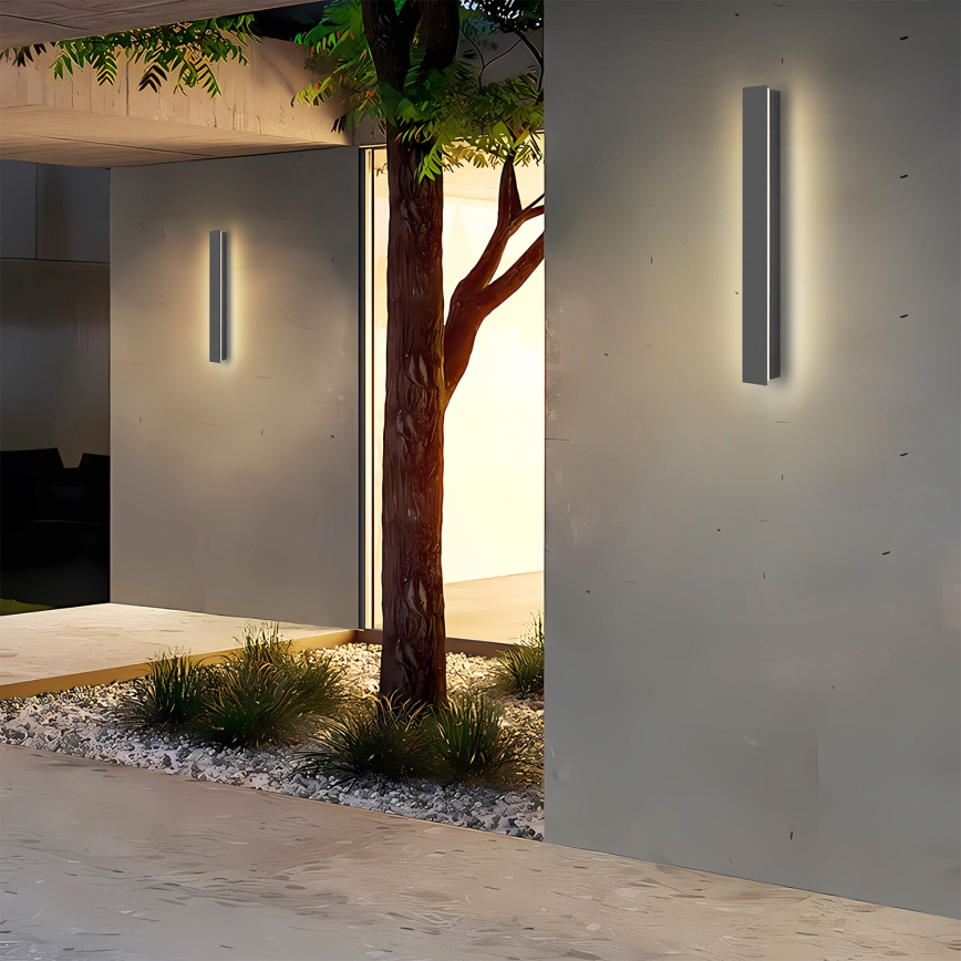 Brilagi - Aplique de pared exterior LINEAR LED/12W/230V 3000K IP65 50 cm antracita