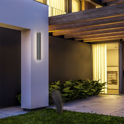 Brilagi - Aplique de pared exterior LINEAR LED/12W/230V 3000K IP65 50 cm antracita
