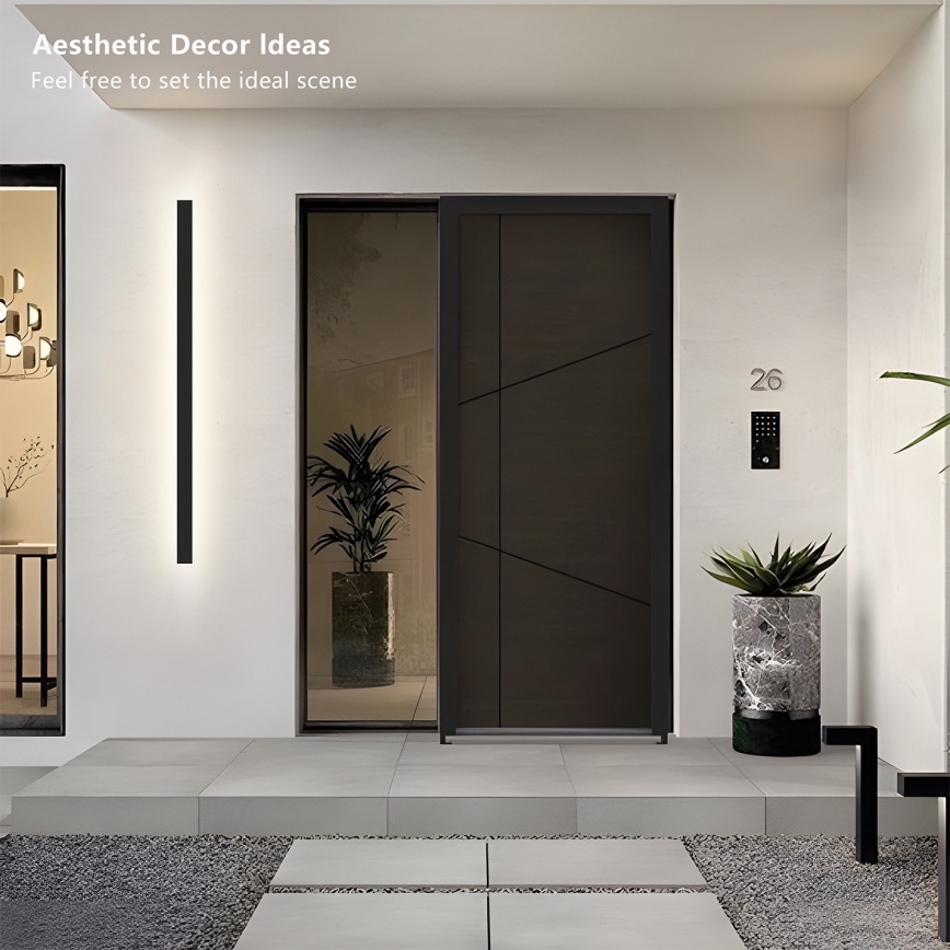 Brilagi - Aplique mural LED para exterior LINEAR LED/32W/230V 4000K IP65 140 cm negro CRI 90
