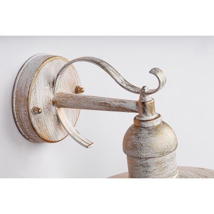 Brilagi - Aplique de pared exterior MOLDE 1xE27/60W/230V IP44 blanco/pátina