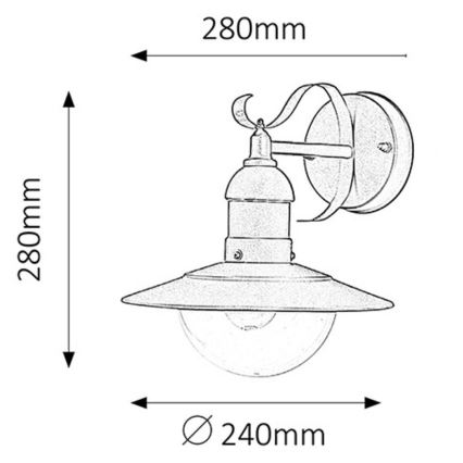 Brilagi - Aplique de pared exterior MOLDE 1xE27/60W/230V IP44 bronce/pátina