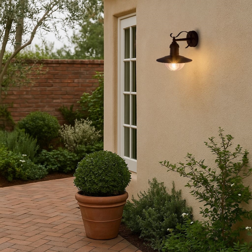 Brilagi - Aplique de pared exterior MOLDE 1xE27/60W/230V IP44 negro