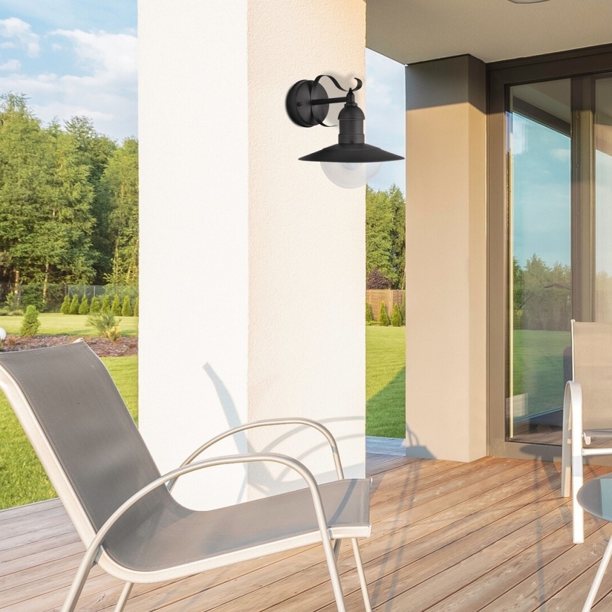 Brilagi - Aplique de pared exterior MOLDE 1xE27/60W/230V IP44 negro