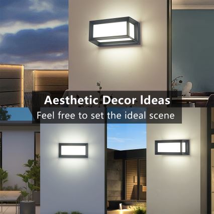 Brilagi - Aplique LED de pared para exterior PARKER LED/12W/230V 3000/4500/6000K antracita IP44