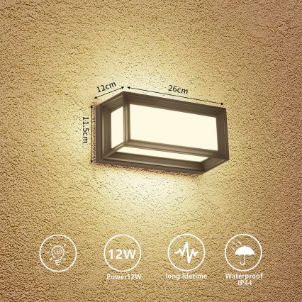 Brilagi - Aplique LED de pared para exterior PARKER LED/12W/230V 3000/4500/6000K antracita IP44