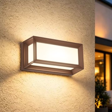 Brilagi - Aplique de pared exterior PARKER LED/12W/230V 3000/4500/6000K marrón IP44