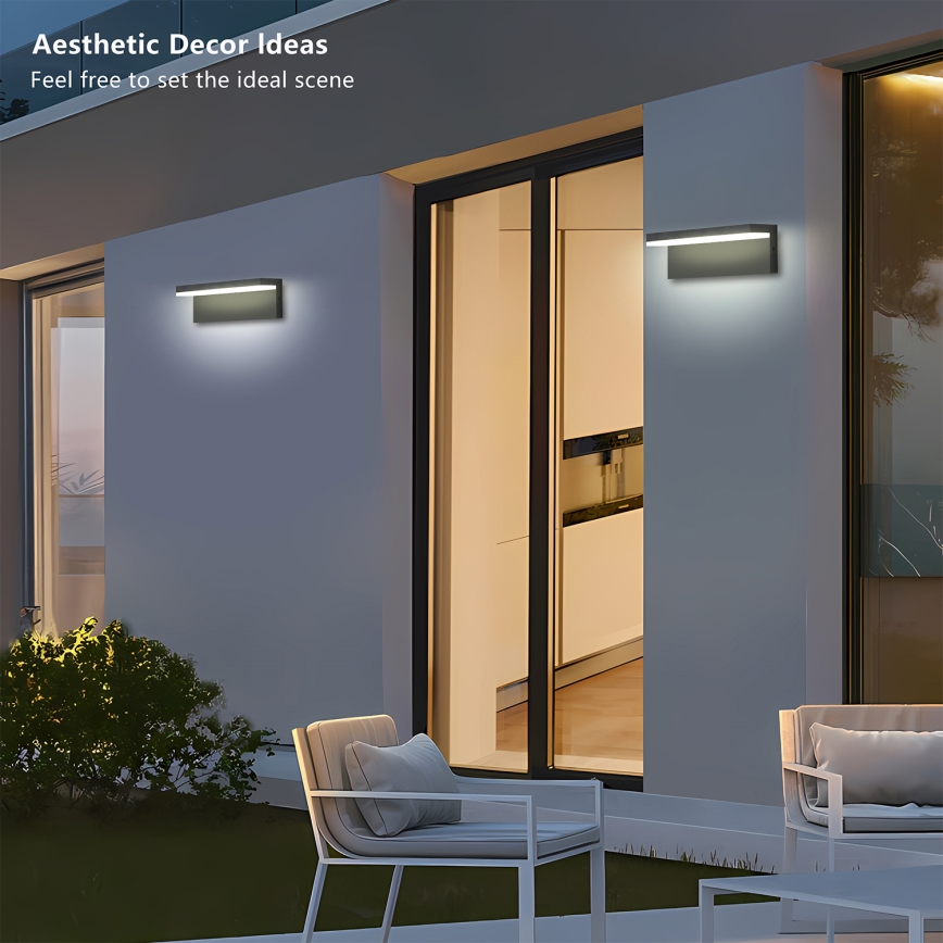 Brilagi - Aplique de pared exterior TESSI LED/10W/230V antracita IP54