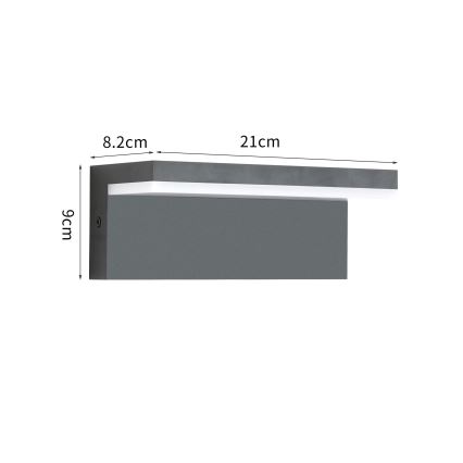 Brilagi - Aplique de pared exterior TESSI LED/10W/230V antracita IP54