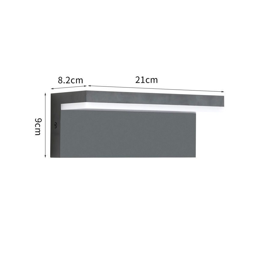 Brilagi - Aplique de pared exterior TESSI LED/10W/230V antracita IP54