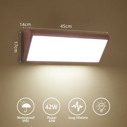 Brilagi - Aplique de pared exterior LED TRIANGLE LED/42W/230V 3000/4000/6500K marrón IP65