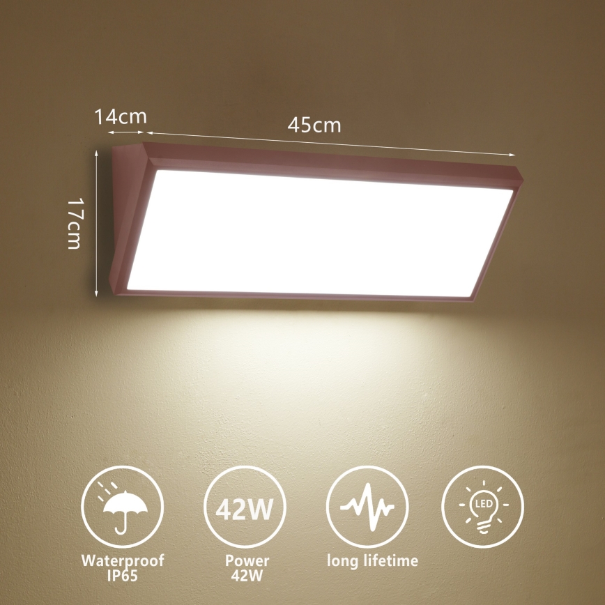 Brilagi - Aplique de pared exterior LED TRIANGLE LED/42W/230V 3000/4000/6500K marrón IP65