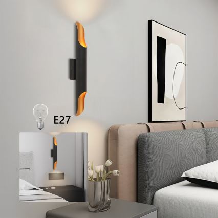 Brilagi - Aplique de pared KALMAR 2xE27/40W/230V negro/bronce