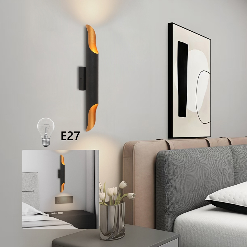 Brilagi - Aplique de pared KALMAR 2xE27/40W/230V negro/bronce