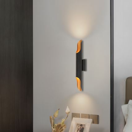 Brilagi - Aplique de pared KALMAR 2xE27/40W/230V negro/bronce