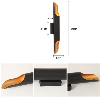 Brilagi - Aplique de pared KALMAR 2xE27/40W/230V negro/bronce