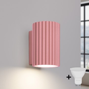 Brilagi - Aplique de pared LED CRESTO 1xGU10/10W/230V 10 cm rosa