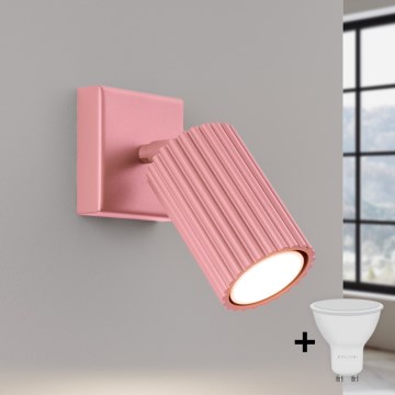 Brilagi - Aplique de pared LED CRESTO 1xGU10/10W/230V rosa