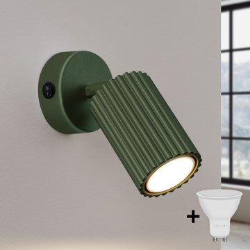 Brilagi - Aplique de pared LED CRESTO 1xGU10/10W/230V, verde