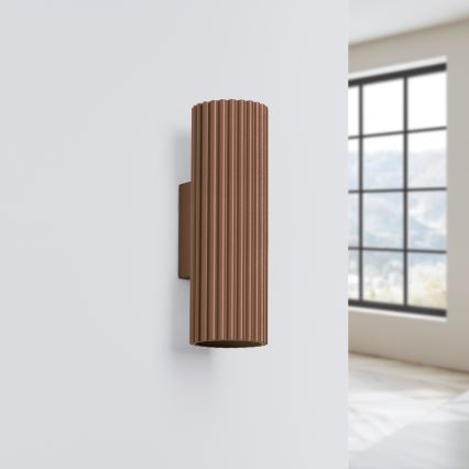 Brilagi - Aplique de pared LED CRESTO 2x GU10/10W/230V, 20 cm, marrón