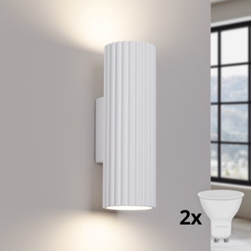 Brilagi - Aplique de pared LED CRESTO 2xGU10/10W/230V 20 cm blanco