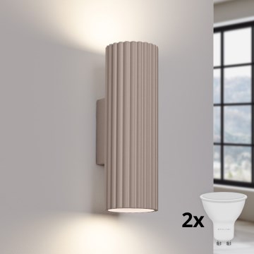 Brilagi - Aplique de pared LED CRESTO 2xGU10/10W/230V 20 cm topo