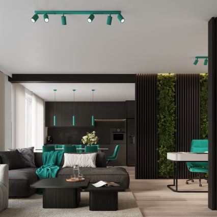 Brilagi - Aplique de pared LED CRESTO 2xGU10/10W/230V 20 cm turquesa