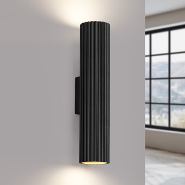 Brilagi - Aplique de pared LED CRESTO 2xGU10/10W/230V 30 cm negro