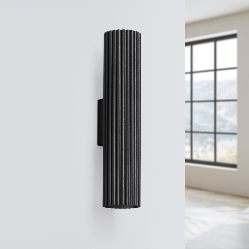 Brilagi - Aplique de pared LED CRESTO 2xGU10/10W/230V 30 cm negro