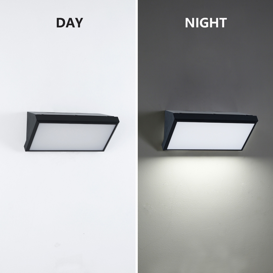 Brilagi - Aplique de pared exterior LED con sensor TRIANGLE LED/20W/230V negro IP65