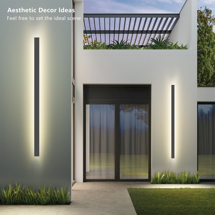 Brilagi - Aplique de pared LED para exterior LINEAR LED/32W/230V 4000K IP65 140 cm antracita