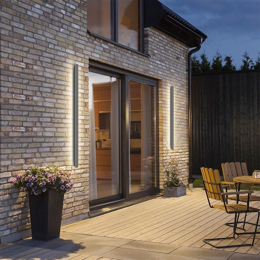 Brilagi - Aplique de pared LED para exterior LINEAR LED/32W/230V 4000K IP65 140 cm antracita