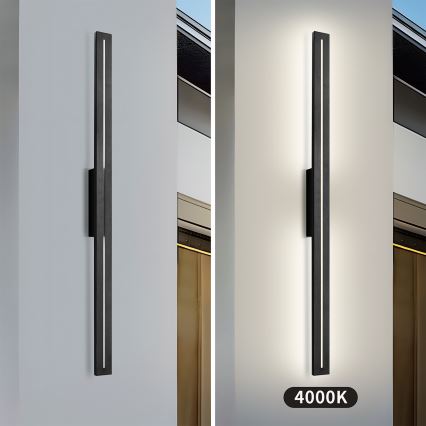 Brilagi - Aplique LED de pared exterior LINEO LED/24W/230V 4000K IP65 100 cm negro CRI 90