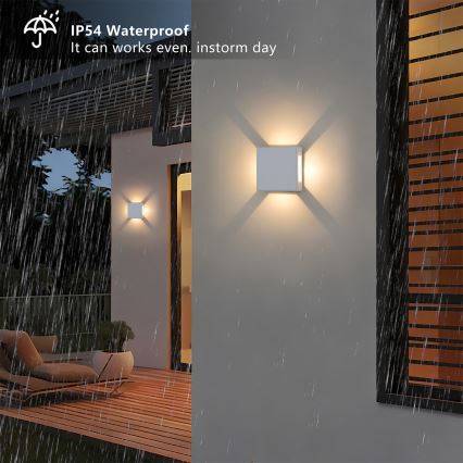 Brilagi - Aplique de pared LED exterior QUADRAY LED/6W/230V blanco IP54