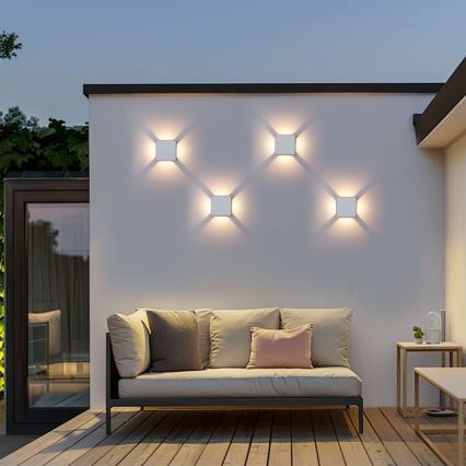 Brilagi - Aplique de pared LED exterior QUADRAY LED/6W/230V blanco IP54