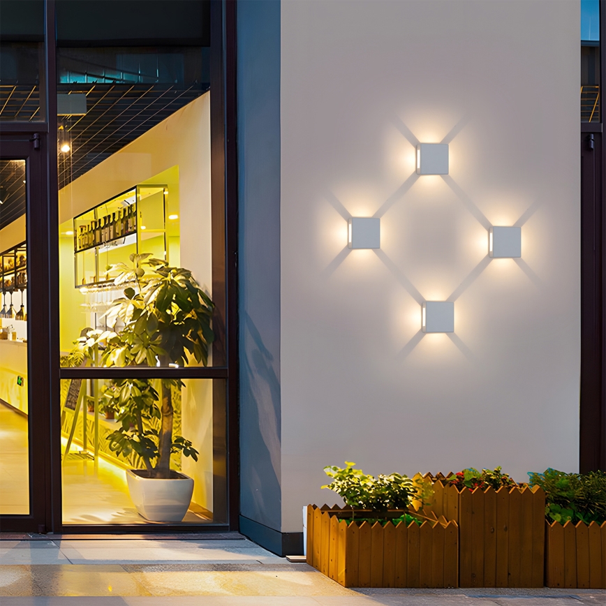 Brilagi - Aplique de pared LED exterior QUADRAY LED/6W/230V blanco IP54