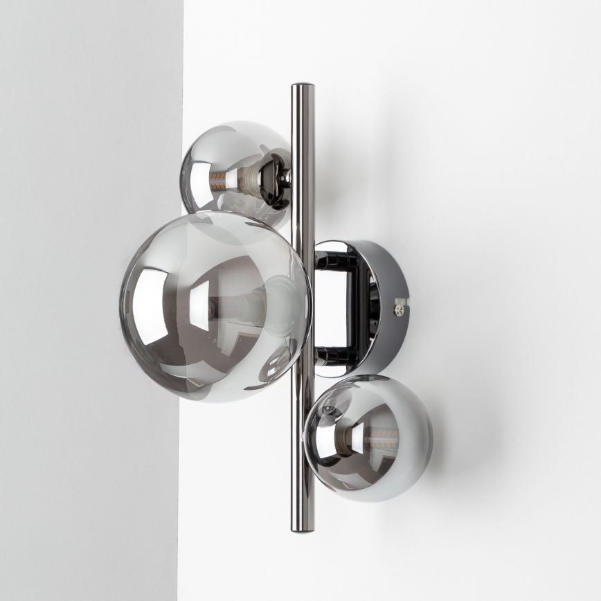 Brilagi - Aplique de pared LED MILLA 3xG9/3W/230V negro cromado/ahumado