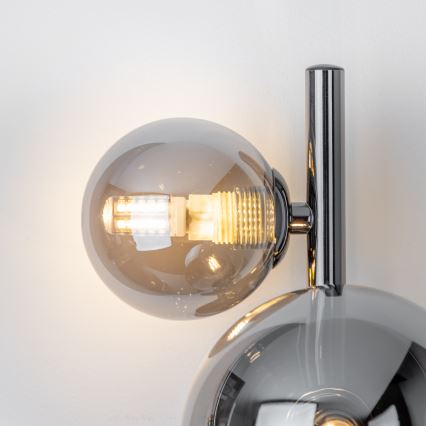 Brilagi - Aplique de pared LED MILLA 3xG9/3W/230V negro cromado/ahumado