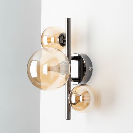 Brilagi - Aplique de pared LED MILLA 3xG9/3W/230V negro cromado/dorado