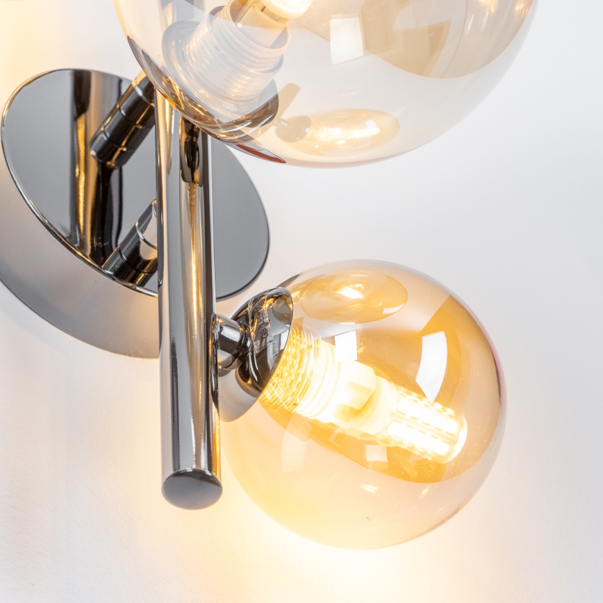 Brilagi - Aplique de pared LED MILLA 3xG9/3W/230V negro cromado/dorado