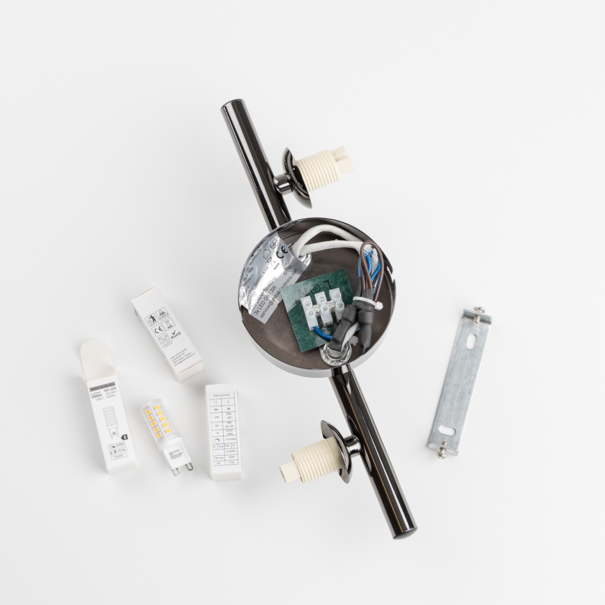 Brilagi - Aplique de pared LED MILLA 3xG9/3W/230V negro cromado/dorado